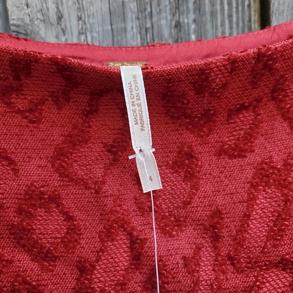 NWT Free People Tapestry Red Skater Skirt - Picture 5 of 6